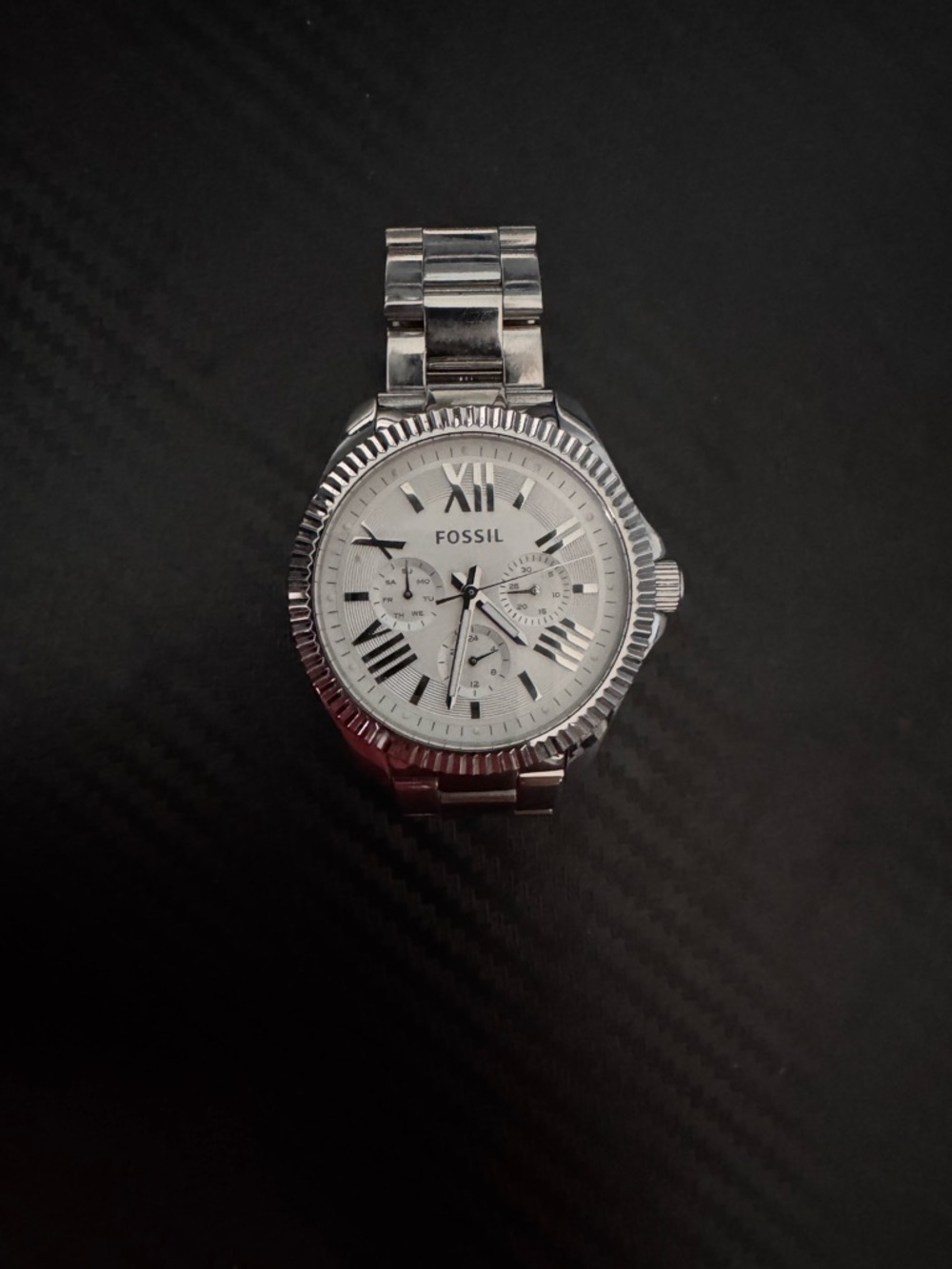 Fossil Silver Stainless Steel Women's Chronograph Watch